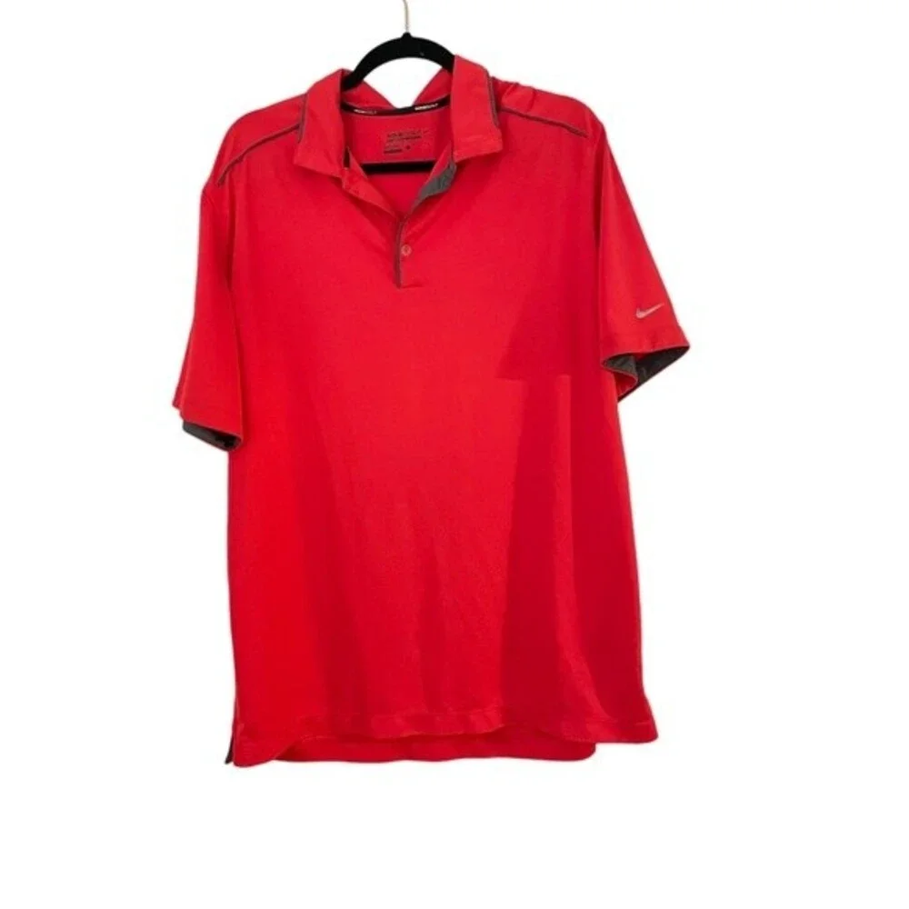 Nike polo mens dri fit red golf polo xlarge